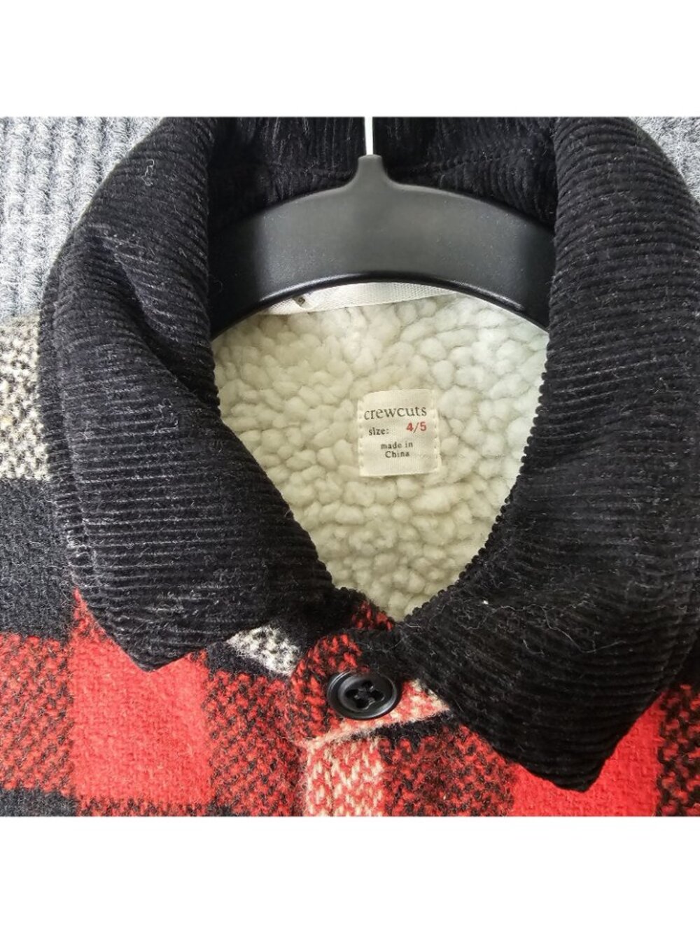 J Crew Crewcuts Toddler Kids Plaid Sherpa Lined Flannel Jacket lumber jacket 4/5 - Picture 5 of 6